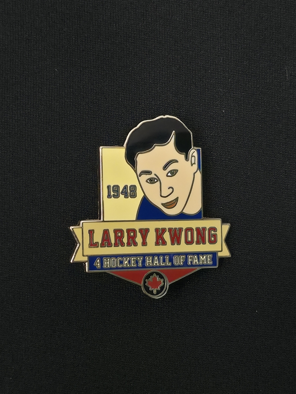 Vintage Larry Kwong 1948 Enamel Pin Hall of Fame Rare Pin